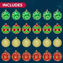 24pcs Red Green And Gold Christmas Ball Ornaments -Christmas Decorations Store 91uk1eQHJsL. AC SL1500 结果 600x600 1