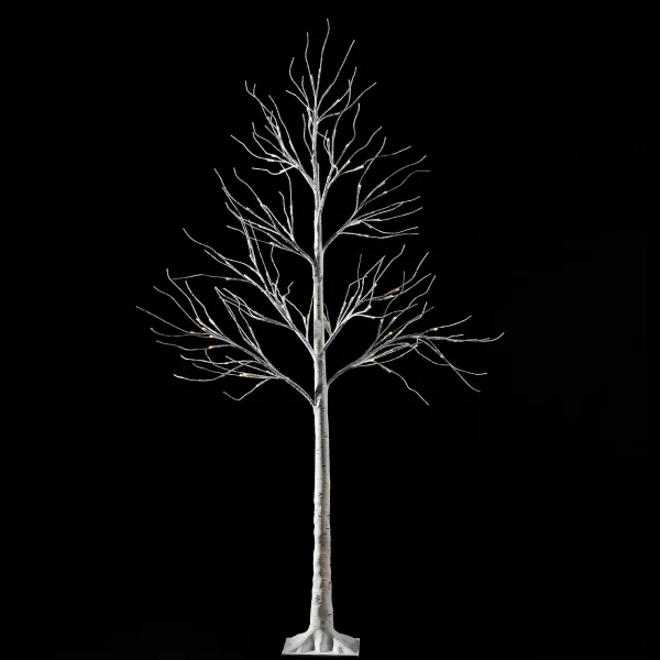 96 LED White Birch Tree Decoration With Lights 6ft 3 96 LED White Birch Tree Decoration With Lights 6ft