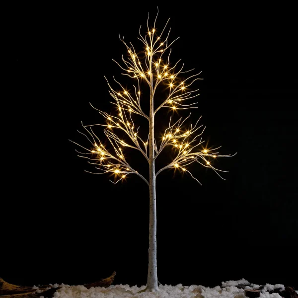 96 LED White Birch Tree Decoration With Lights 6ft 8 96 LED White Birch Tree Decoration With Lights 6ft - Image 6