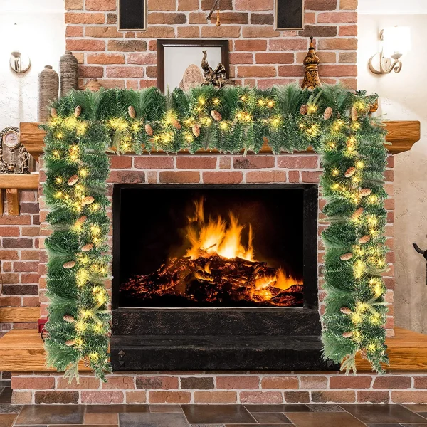 100 LED Pre Lit Christmas Garland 9ft 3 100 LED Pre Lit Christmas Garland 9ft