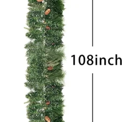 100 LED Pre Lit Christmas Garland 9ft 11 100 LED Pre Lit Christmas Garland 9ft -Christmas Decorations Store 9ft Christmas Garland Prelit with 100 LED String Lights Cone 5 result
