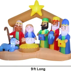 9ft Inflatable LED Nativity Of Jesus With Three Wiseman 10 9ft Inflatable LED Nativity Of Jesus With Three Wiseman -Christmas Decorations Store 9ft Inflatable LED Nativity of Jesus with Three Wiseman 600x554 1