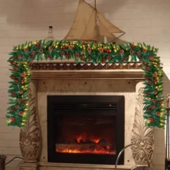 100 LED Prelit Artificial Christmas Garland 9ft -Christmas Decorations Store Artificial Garland with100 LED Lights amp Decorations 9ft 1 result 1024x1024 1 600x600 1