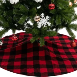 Red And Black Buffalo Plaid Christmas Tree Skirt 48in 11 Red And Black Buffalo Plaid Christmas Tree Skirt 48in -Christmas Decorations Store Buffalo Red Large Plaid Christmas Tree Skirt 48in 4 result 2 600x455 1