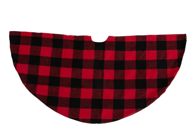 Red And Black Buffalo Plaid Christmas Tree Skirt 48in 7 Red And Black Buffalo Plaid Christmas Tree Skirt 48in - Image 5