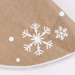White Snowflake Christmas Tree Skirt 48in 12 White Snowflake Christmas Tree Skirt 48in -Christmas Decorations Store Burlap Christmas Tree Skirt Snowflake 48in 5 result 600x600 1