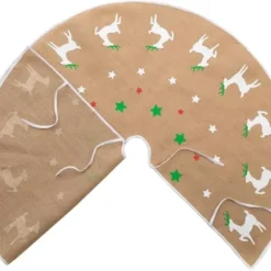Reindeer Christmas Tree Skirt 36in -Christmas Decorations Store Burlap Reindeer Tree Skirt 36in 6 600x507 1