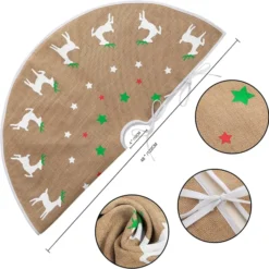 Reindeer Christmas Tree Skirt 48in -Christmas Decorations Store Burlap Reindeer Tree Skirt 48in 5 result 600x599 1