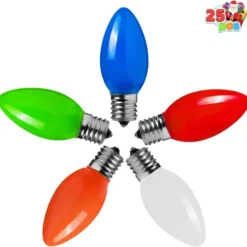 25pcs C9 Multicolor Replacement Bulbs -Christmas Decorations Store C9 Incandescent Bulb Replacement Multicolor Bulbs 25 Packs 3 result 600x585 1