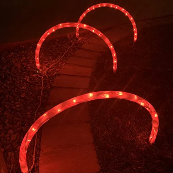 3pcs Candy Cane Arch Pathway Markers Lights 19.9in 7 3pcs Candy Cane Arch Pathway Markers Lights 19.9in - Image 5