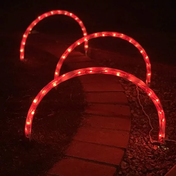 3pcs Candy Cane Arch Pathway Markers Lights 19.9in 8 3pcs Candy Cane Arch Pathway Markers Lights 19.9in - Image 6
