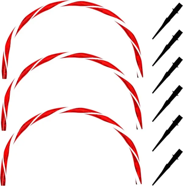 3pcs Candy Cane Arch Pathway Markers Lights 19.9in 6 3pcs Candy Cane Arch Pathway Markers Lights 19.9in - Image 4