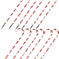12pcs Christmas Candy Cane Pathway Lights 28in -Christmas Decorations Store Candy Cane Pathway Markers 28in 6 600x760 1