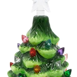 Pre Lit Ceramic Tabletop Christmas Tree 7in 12 Pre Lit Ceramic Tabletop Christmas Tree 7in -Christmas Decorations Store Ceramic Christmas Tree with Candy Cane 7in 1 600x872 1