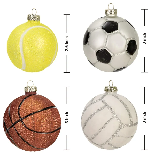 4pcs Basketball Christmas Ornaments Set 8 4pcs Basketball Christmas Ornaments Set - Image 6