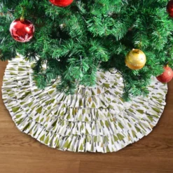 Ruffle Trim Burlap Christmas Tree Skirt 48in 9 Ruffle Trim Burlap Christmas Tree Skirt 48in -Christmas Decorations Store Christmas Burlap Ruffle Trim Tree Skirt 3 result 600x600 1