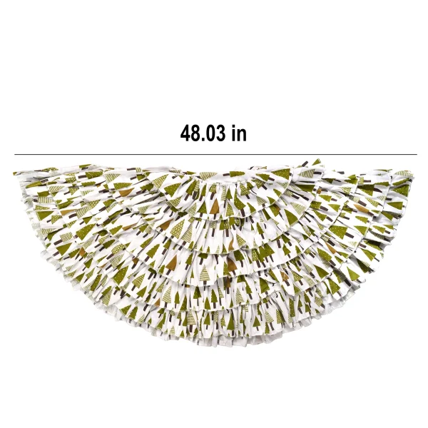 Ruffle Trim Burlap Christmas Tree Skirt 48in 7 Ruffle Trim Burlap Christmas Tree Skirt 48in - Image 5