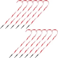 12pcs Thick Red And White Candy Cane Pathway Lights 28in 11 12pcs Thick Red And White Candy Cane Pathway Lights 28in -Christmas Decorations Store Christmas Candy Cane Pathway Marker Thick Red 28in 1 600x600 1