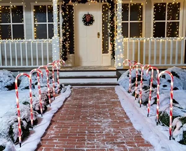 12pcs Thick Red And White Candy Cane Pathway Lights 28in 7 12pcs Thick Red And White Candy Cane Pathway Lights 28in - Image 5