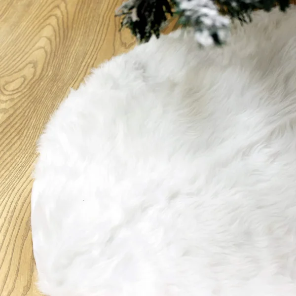Faux White Fur Christmas Tree Skirt 48in 3 Faux White Fur Christmas Tree Skirt 48in