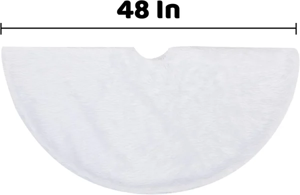 Faux White Fur Christmas Tree Skirt 48in 5 Faux White Fur Christmas Tree Skirt 48in - Image 3