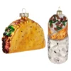 Taco And Burrito Christmas Tree Ornaments -Christmas Decorations Store Christmas Glass Blown Ornament Taco and Burrito Set 1 result 600x600 1