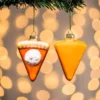 Christmas Glass Pumpkin Pie Ornament, 2Pcs