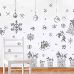 Christmas Glitter Snowflakes Window Wall Stickers
