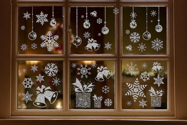 Christmas Glitter Snowflakes Window Wall Stickers 6 Christmas Glitter Snowflakes Window Wall Stickers - Image 4