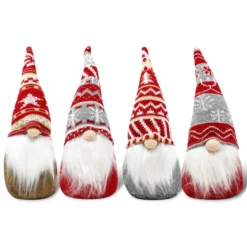 4pcs Red And Grey Plush Swedish Santa -Christmas Decorations Store Christmas Gnome Swedish Santa Tomte Red and Grey Ornaments 3 result 600x600 1