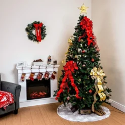 Jacquard Cashmere Faux Snow Tree Skirt 48in -Christmas Decorations Store Christmas Jacquard Cashmere Snow Flake Tree Skirt 48in 3 result 600x600 1