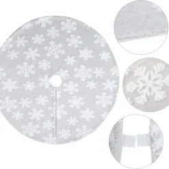 Jacquard Cashmere Faux Snow Tree Skirt 48in -Christmas Decorations Store Christmas Jacquard Cashmere Snow Flake Tree Skirt 48in 5 result 600x546 1