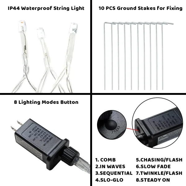 357 LED White Christmas Snowflake String Lights Outdoor 11.5ft 7 357 LED White Christmas Snowflake String Lights Outdoor 11.5ft - Image 5