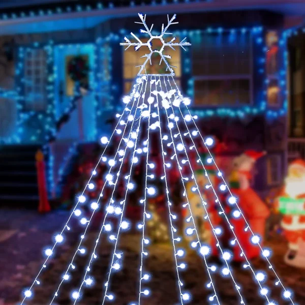 357 LED White Christmas Snowflake String Lights Outdoor 11.5ft 8 357 LED White Christmas Snowflake String Lights Outdoor 11.5ft - Image 6