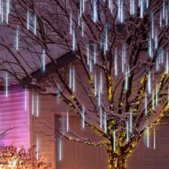 8 Tubes (12in) White Icicle String Meteor Shower Christmas Lights -Christmas Decorations Store Christmas Meteor Shower Icicle String Lights 2 result 600x912 1