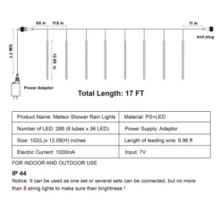 8 Tubes (12in) White Icicle String Meteor Shower Christmas Lights -Christmas Decorations Store Christmas Meteor Shower Icicle String Lights 6 result 600x600 1