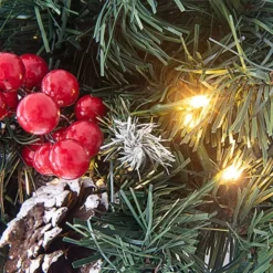 Christmas Pre Lit Hanging Basket 20in -Christmas Decorations Store Christmas Prelit Hanging Basket 20in 5 600x600 1