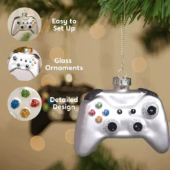 2pcs Christmas Glass Game Controller Ornament -Christmas Decorations Store Christmas Tree Game Controller Ornament Decoration Black and White 4 result 600x600 1