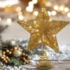 Christmas Glitter Lighted Gold Star Tree Topper -Christmas Decorations Store Christmas Tree Toppers Glitter Gold Star Tree Topper Lighted with Warm White LED 6 result 600x600 1