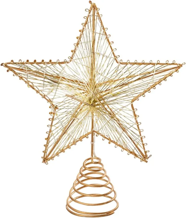 Lighted Christmas Tree Topper Gold Star 4 Lighted Christmas Tree Topper Gold Star - Image 2