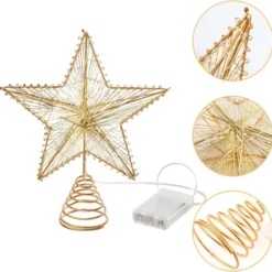 Lighted Christmas Tree Topper Gold Star 11 Lighted Christmas Tree Topper Gold Star -Christmas Decorations Store Christmas Tree Toppers Gold Star Tree Topper Lighted with Warm White LED Lights 4 result 600x593 1