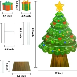 Christmas Tree Design Outdoor Yard Signs 22in -Christmas Decorations Store Christmas Tree Yard Sign 6 result 600x552 1