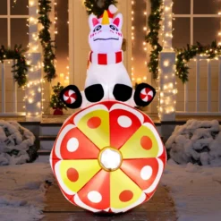 6ft Christmas Unicorn With Ornaments LED Inflatable Yard Decor 11 6ft Christmas Unicorn With Ornaments LED Inflatable Yard Decor -Christmas Decorations Store Christmas Unicorn with Ornaments 6ft 1 1 600x600 1