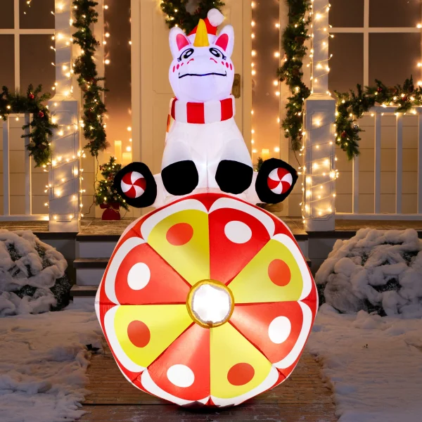 6ft Christmas Unicorn With Ornaments LED Inflatable Yard Decor 6 6ft Christmas Unicorn With Ornaments LED Inflatable Yard Decor - Image 4