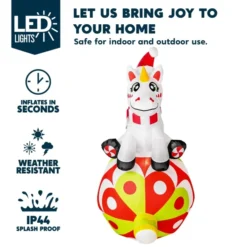 6ft Christmas Unicorn With Ornaments LED Inflatable Yard Decor 10 6ft Christmas Unicorn With Ornaments LED Inflatable Yard Decor -Christmas Decorations Store Christmas Unicorn with Ornaments 6ft 5 600x600 1
