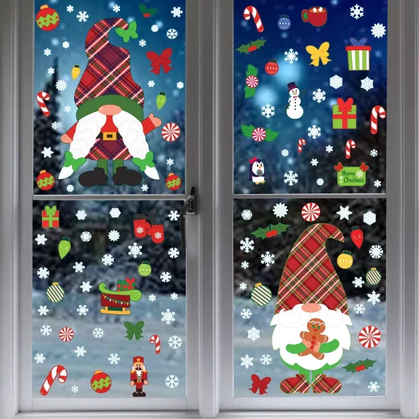 300pcs Christmas Gnome Window Clings 8 300pcs Christmas Gnome Window Clings - Image 6