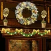 Artificial Christmas Wreaths Flocked With LED Lights 24in -Christmas Decorations Store Christmas Wreath Flocked with LED Lights 24in 1 result 600x600 1