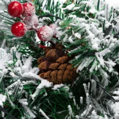 Artificial Christmas Wreaths Flocked With LED Lights 24in -Christmas Decorations Store Christmas Wreath Flocked with LED Lights 24in 5 result 600x600 1