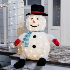 Collapsible LED Light Up Snowman Decoration 30in -Christmas Decorations Store Collapsible Snowman LED Yard Light for Christmas 30in 3 600x600 1