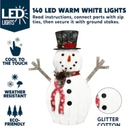 3ft Cotton Snowman LED Yard Light 9 3ft Cotton Snowman LED Yard Light -Christmas Decorations Store Cotton Snowman LED Yard Light 3ft 1 600x612 1